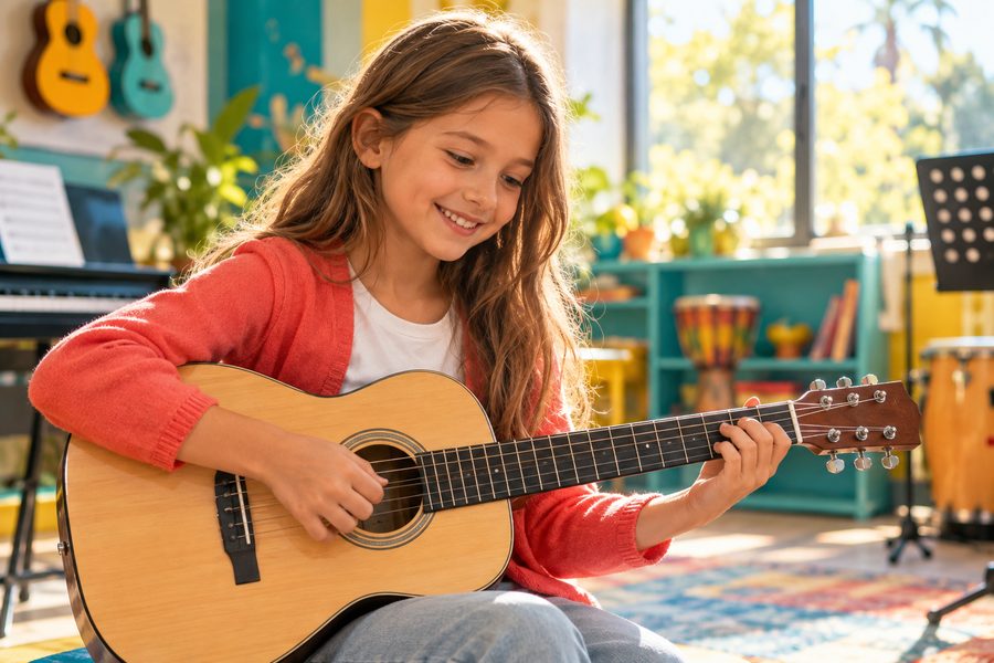 Temsilî görsel: gitar çalan kız çocuğu